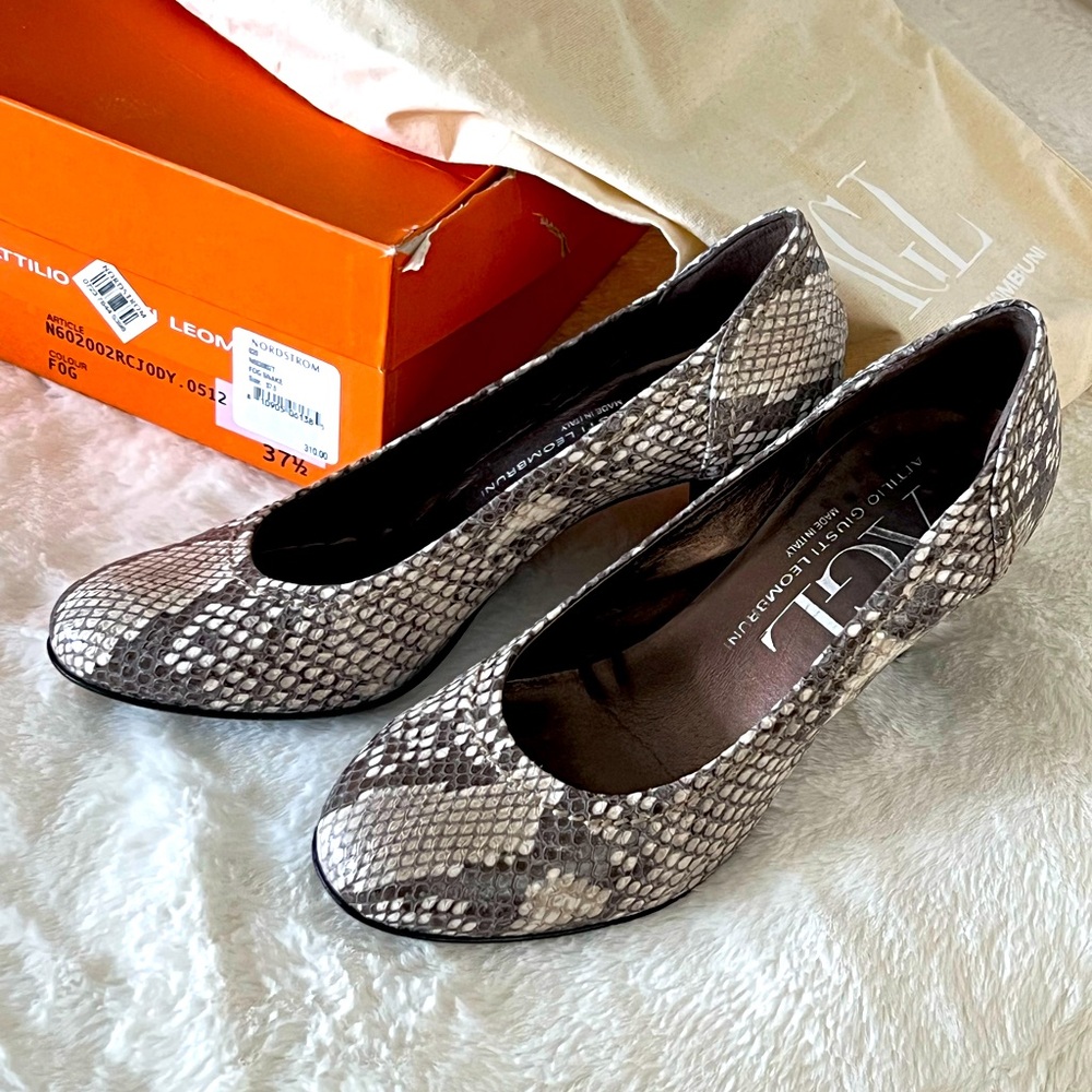 Attilio Giusti Leombruni Snakeskin Leather Pumps